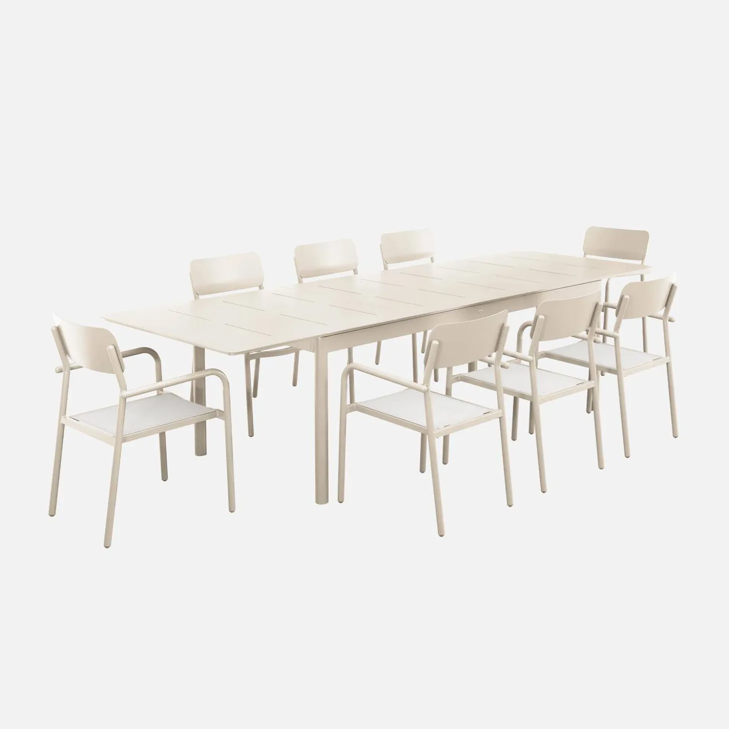 Mesa de jardín extensible de aluminio de 8 plazas