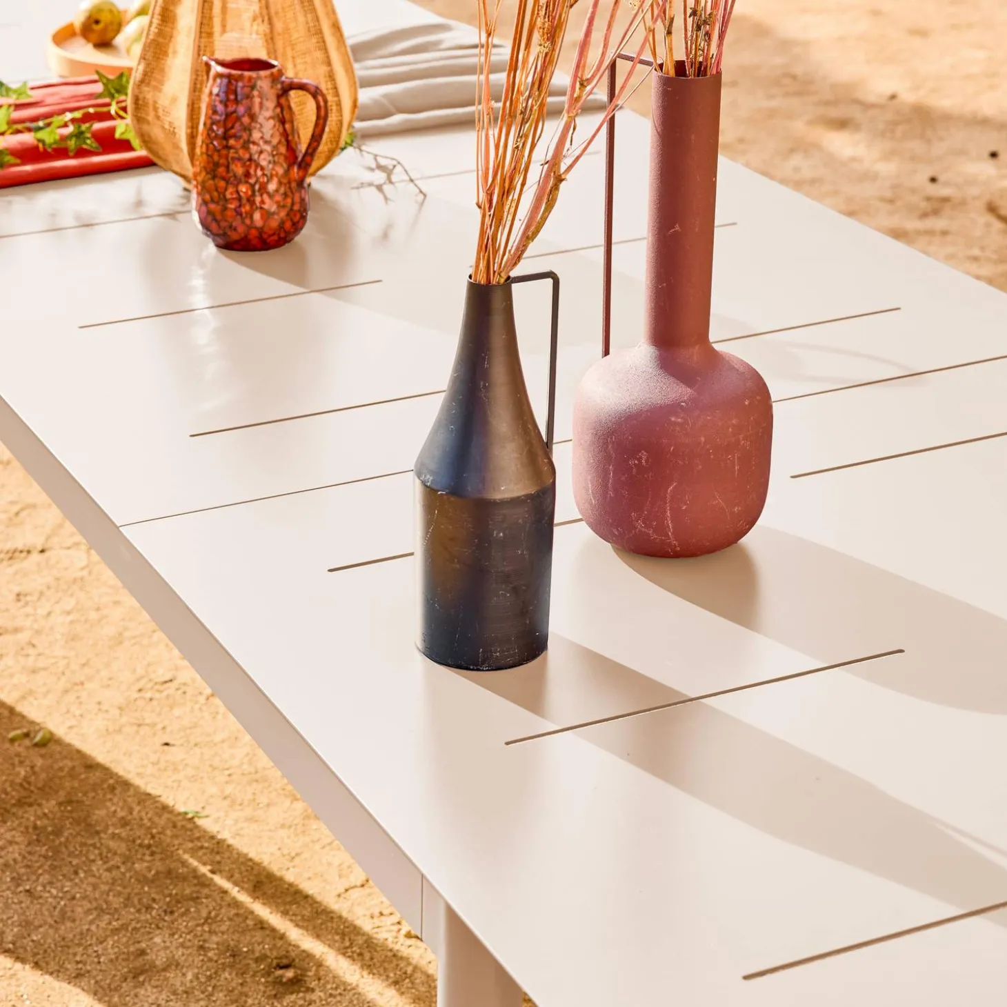 Mesa de jardín extensible de aluminio de 8 plazas