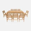 Mesa de jardín extensible madera de acacia con 8 sillas