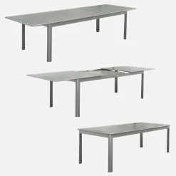 Mesa de jardín extensible de aluminio de 10 plazas