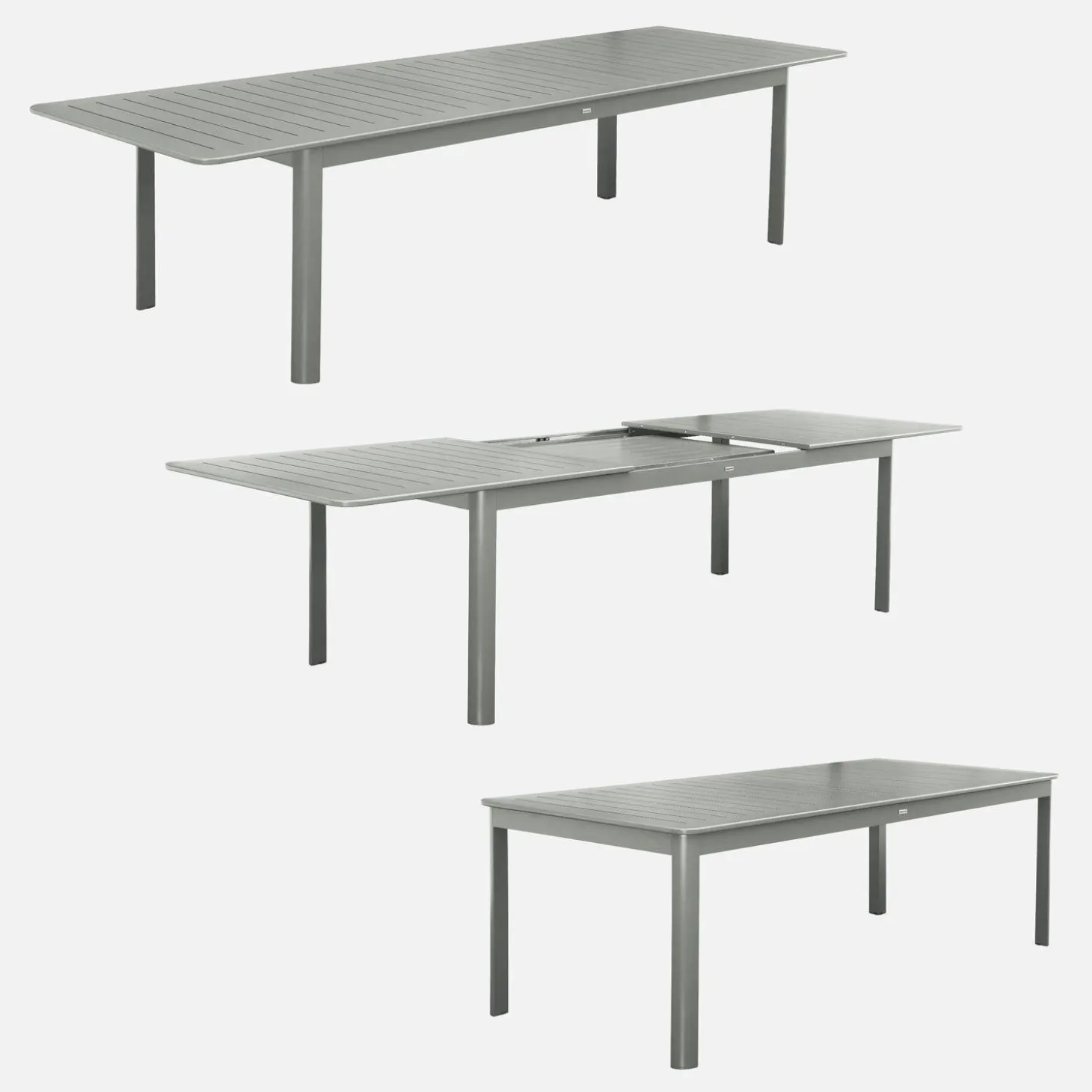 Mesa de jardín extensible de aluminio de 10 plazas