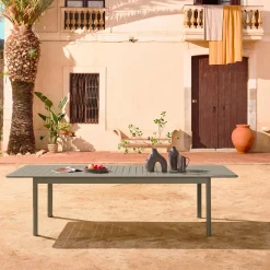 Mesa de jardín extensible de aluminio de 10 plazas