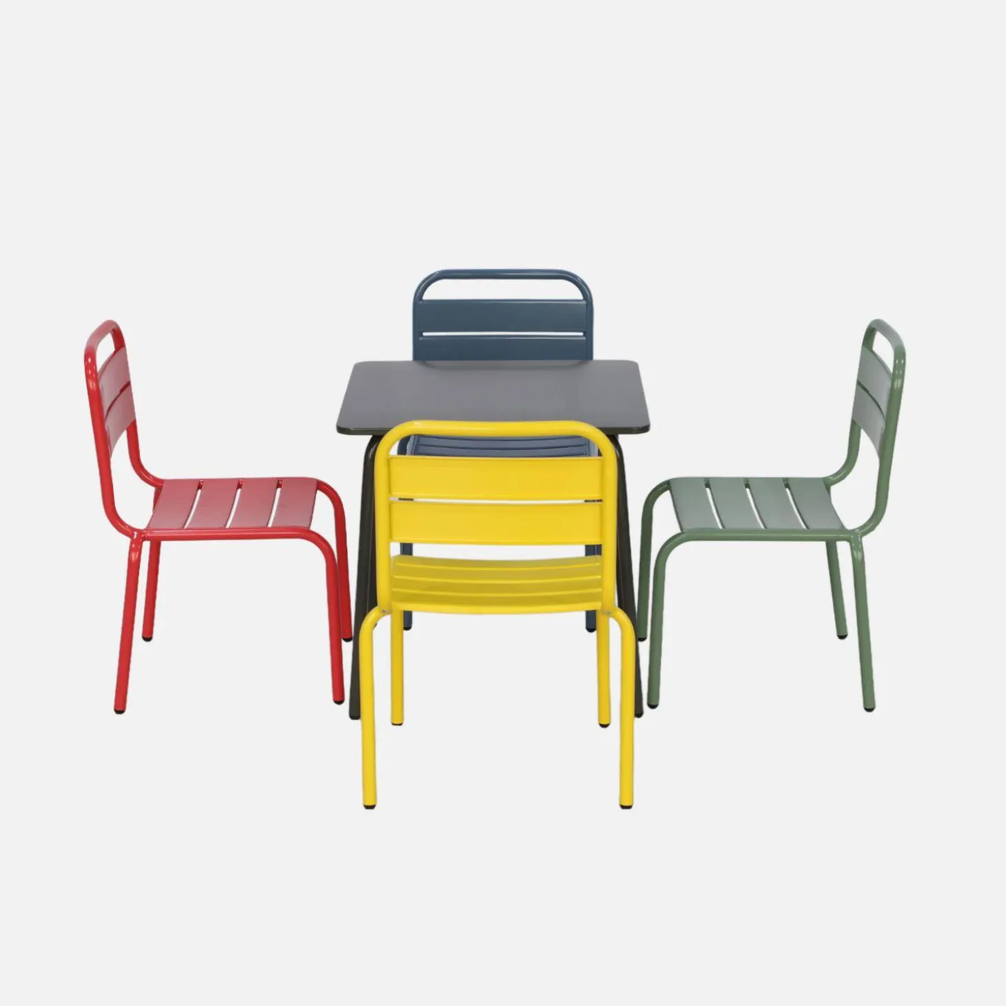 Mesa de jardín infantil con 4 asientos multicolor