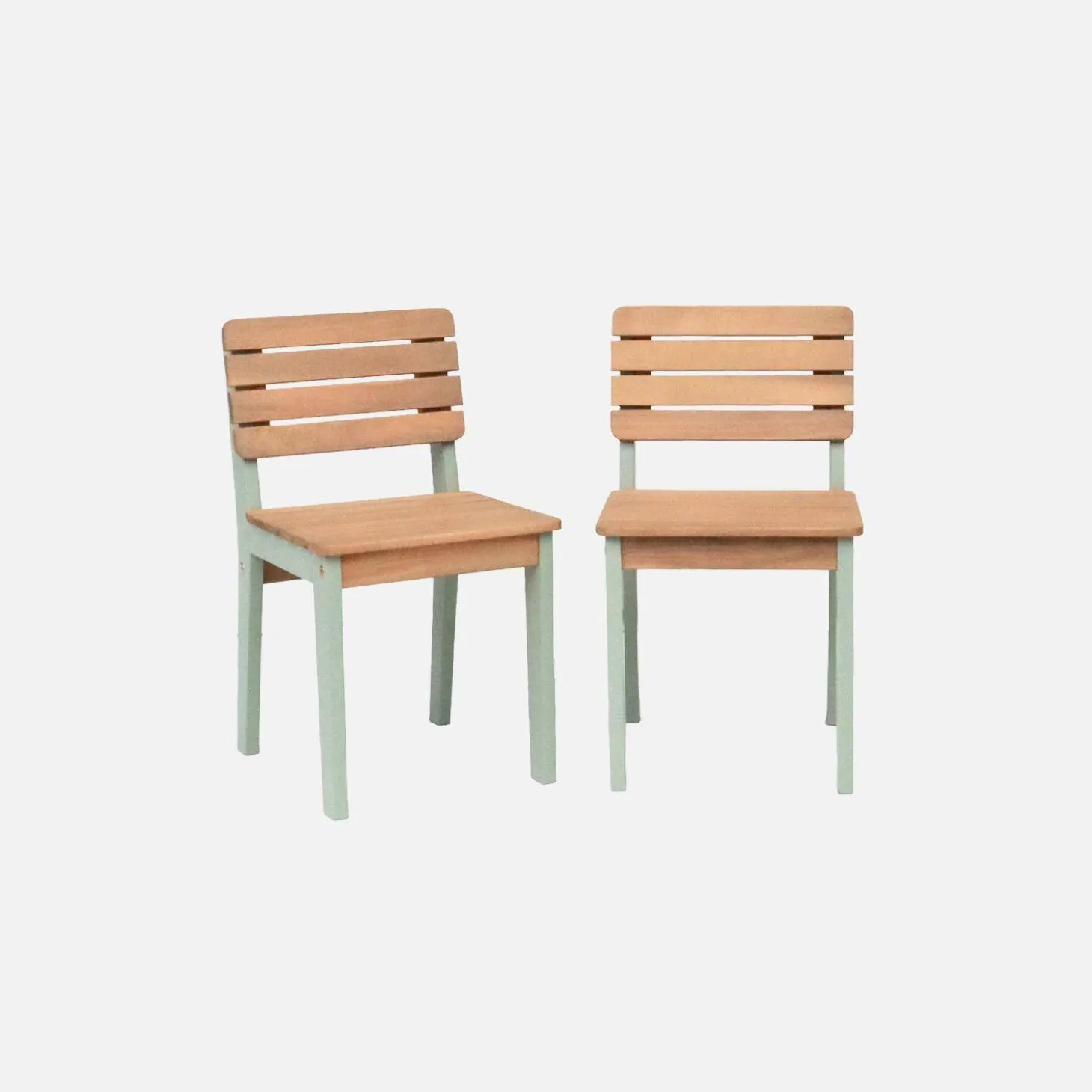 Mesa de jardín infantil de madera de acacia con 4 sillas