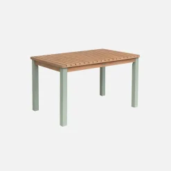 Mesa de jardín infantil rectangular de madera de acacia, 4 plazas