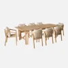 Mesa de jardín madera de eucalipto y cuerdas, 8 plazas