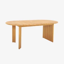 Mesa de jardín ovalada de madera de acacia, 6 plazas