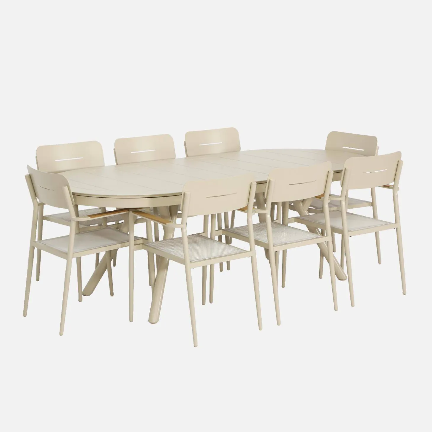 Mesa de jardín ovalada extensible de aluminio, 10 plazas
