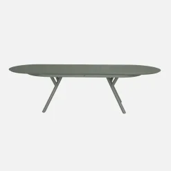 Mesa de jardín ovalada extensible de aluminio, 10 plazas