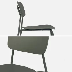 Mesa de jardín plegable de metal con 6 sillas