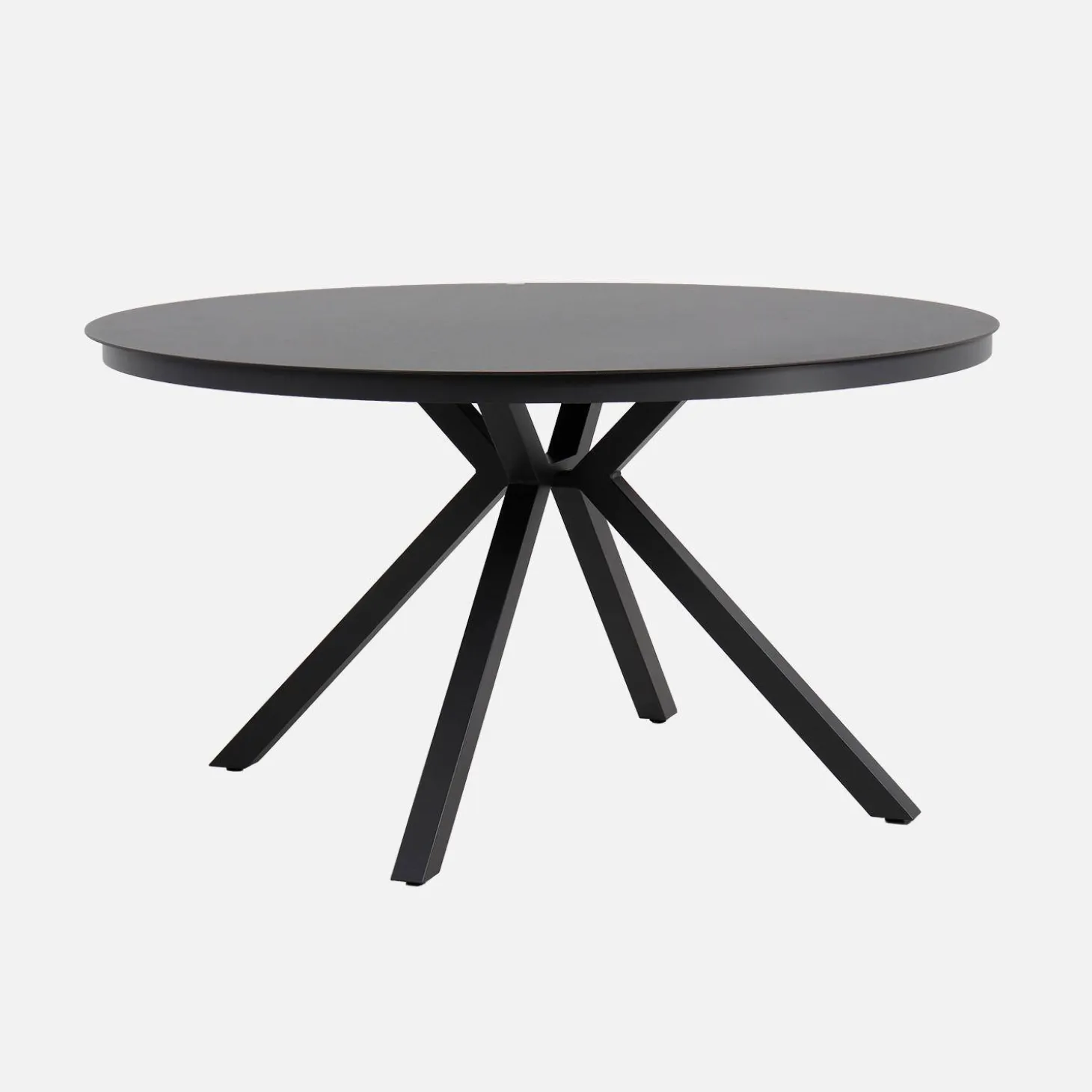 Mesa de jardín redonda de aluminio y vidrio, para 6 plazas
