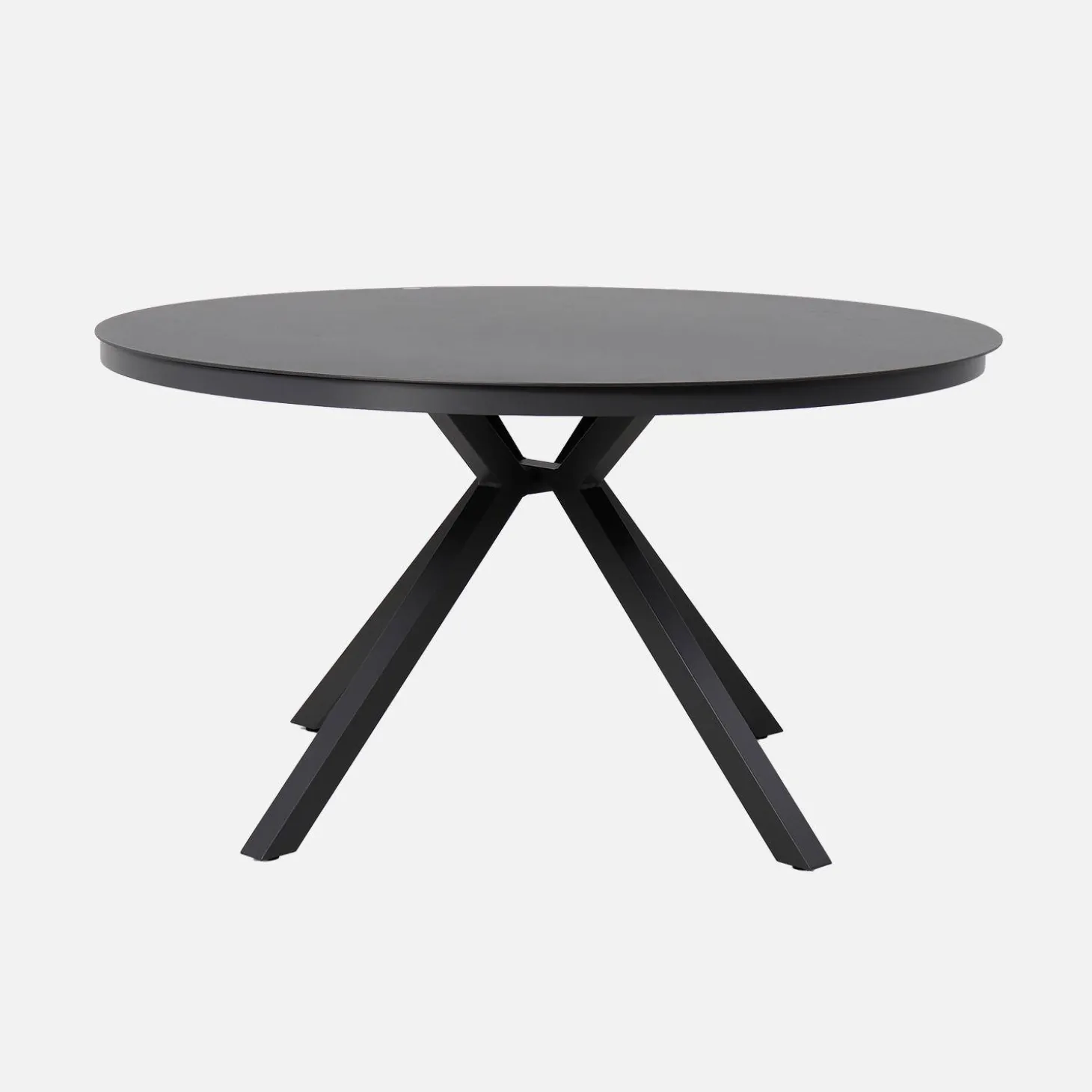 Mesa de jardín redonda de aluminio y vidrio, para 6 plazas
