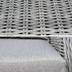 Mesa de jardín redonda de resina trenzada con 6 sillas