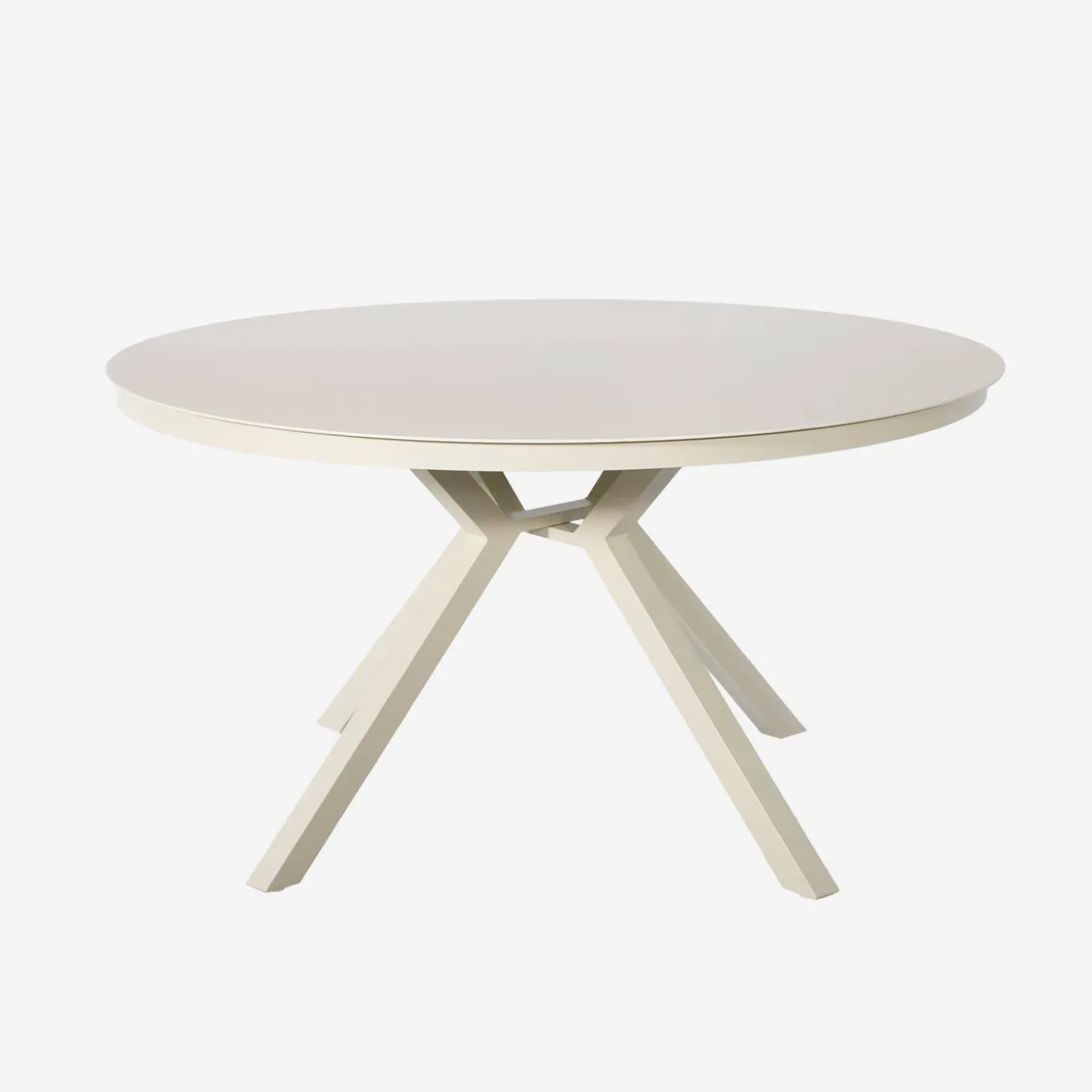 Mesa de jardín redonda de aluminio y vidrio, para 6 plazas