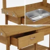 Mesa de madera para macetas