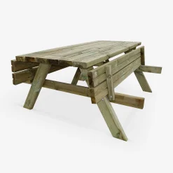 Mesa de picnic con 2 bancos para 6 personas