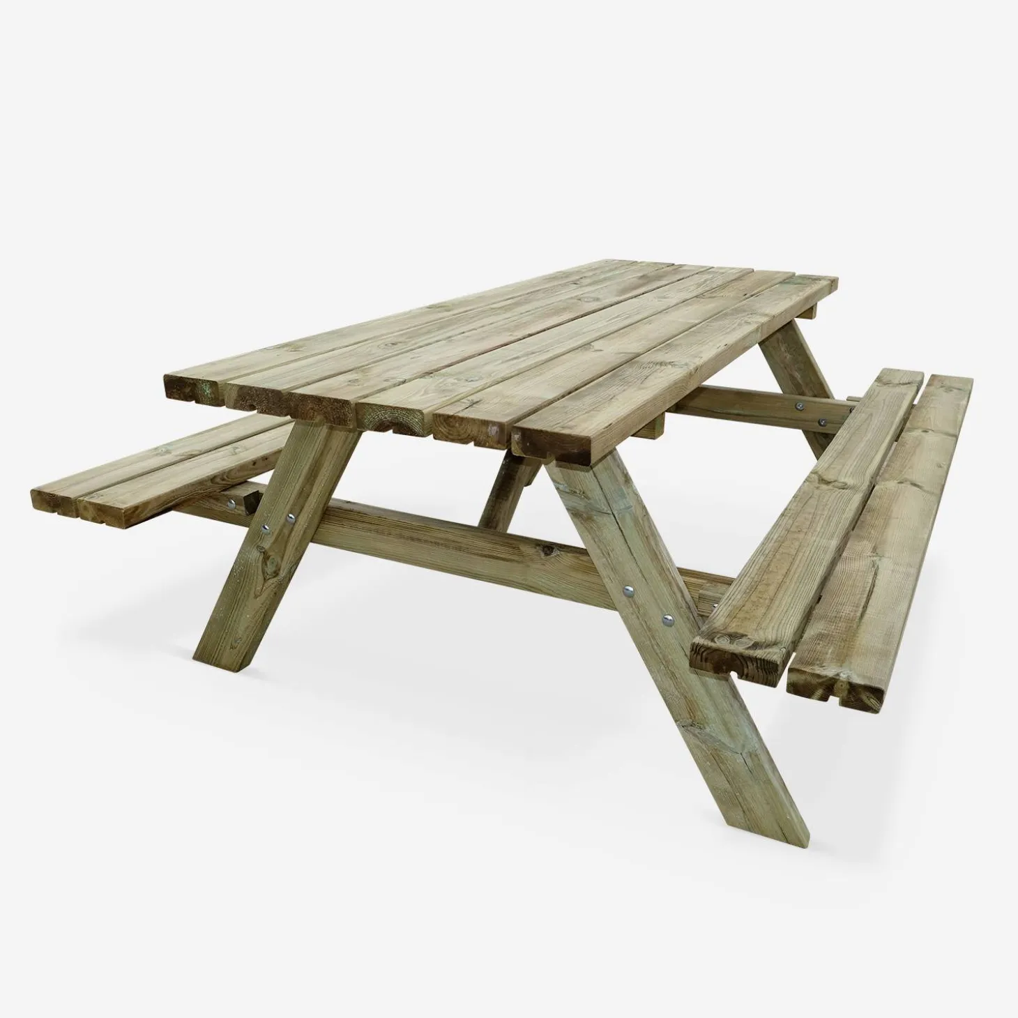 Mesa de picnic de madera de 6 plazas , set de 4