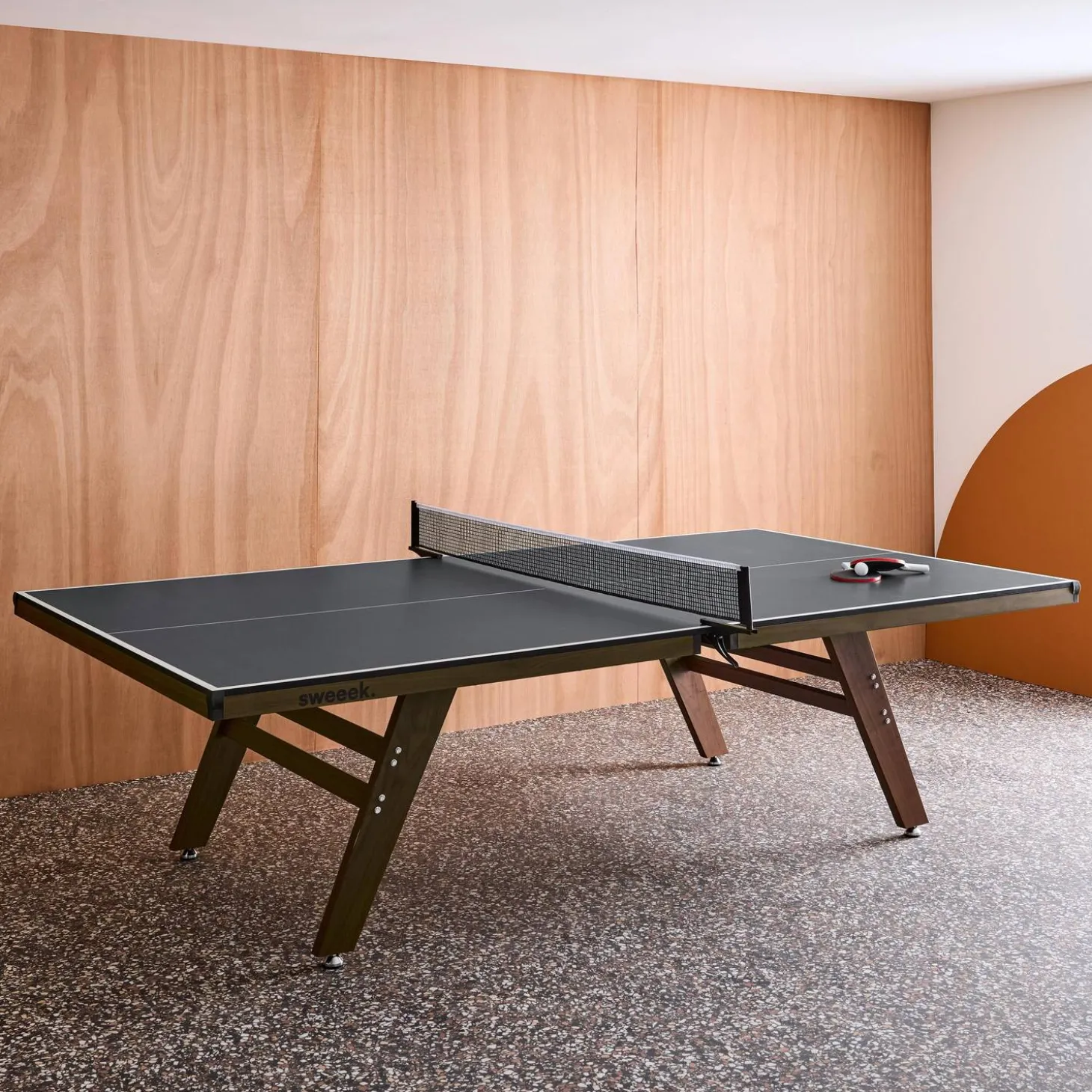 Mesa de ping pong interior deluxe con 2 raquetas y 3 pelotas, 273.5cm