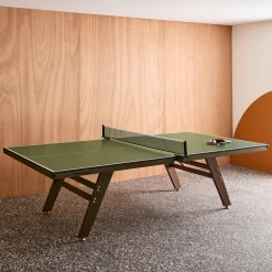 Mesa de ping pong interior deluxe con 2 raquetas y 3 pelotas, 273.5cm