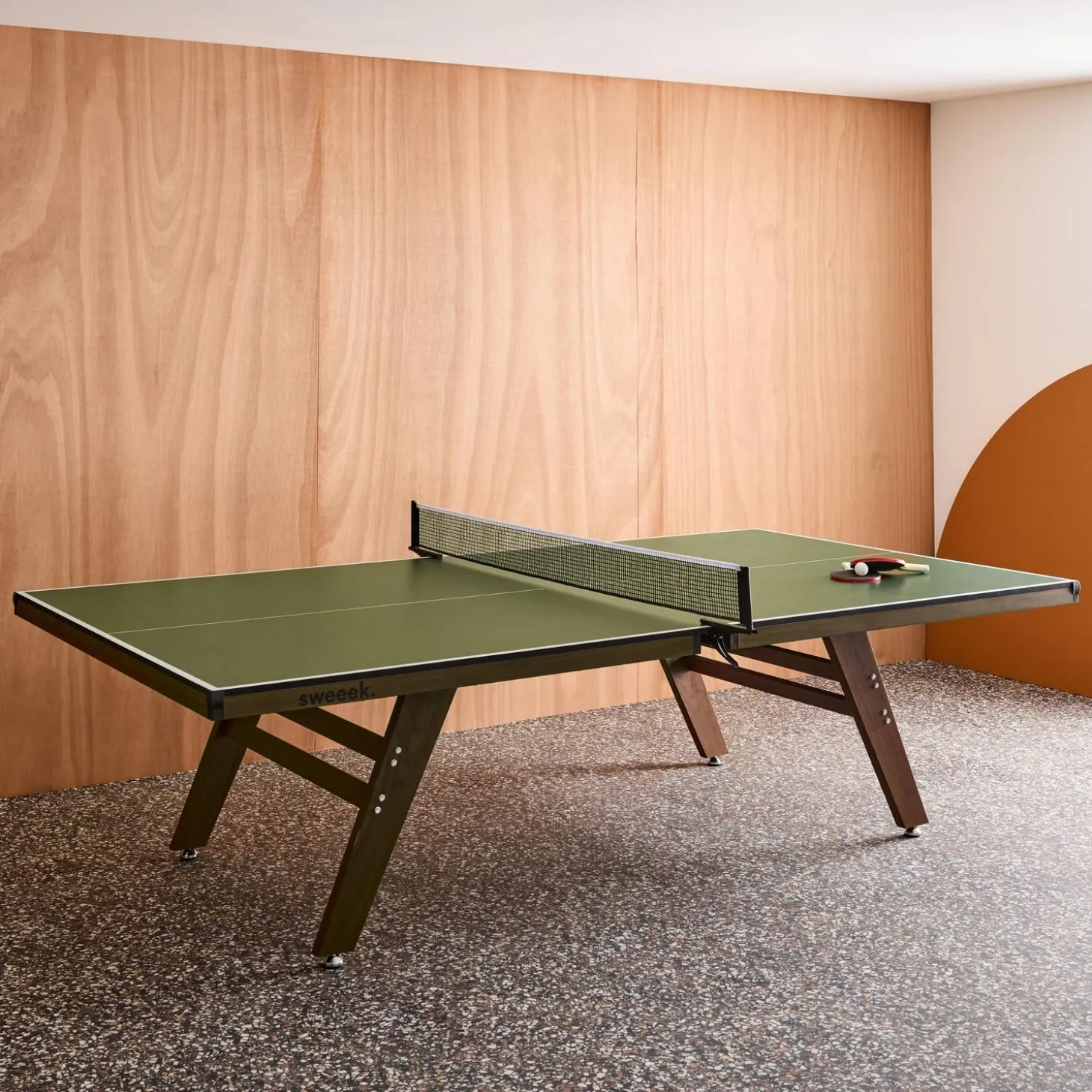 Mesa de ping pong interior deluxe con 2 raquetas y 3 pelotas, 273.5cm