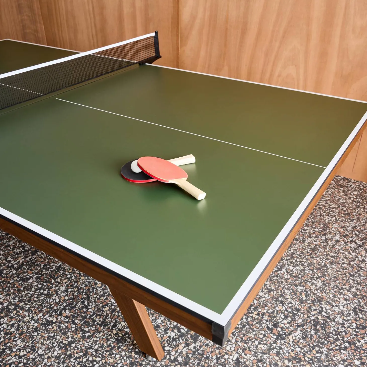 Mesa de ping pong interior deluxe con 2 raquetas y 3 pelotas, 273.5cm