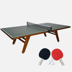 Mesa de ping pong interior deluxe con 2 raquetas y 3 pelotas, 273.5cm