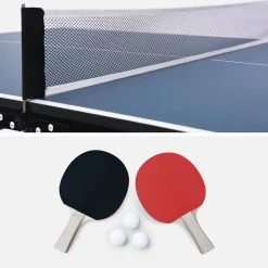 Mesa de ping pong plegable para interior con 2 raquetas y 3 pelotas, 180cm