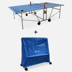 Mesa de ping pong plegable para exterior con 2 raquetas + 3 pelotas, 274cm