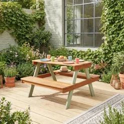 Mesa infantil de picnic de madera de 2 plazas