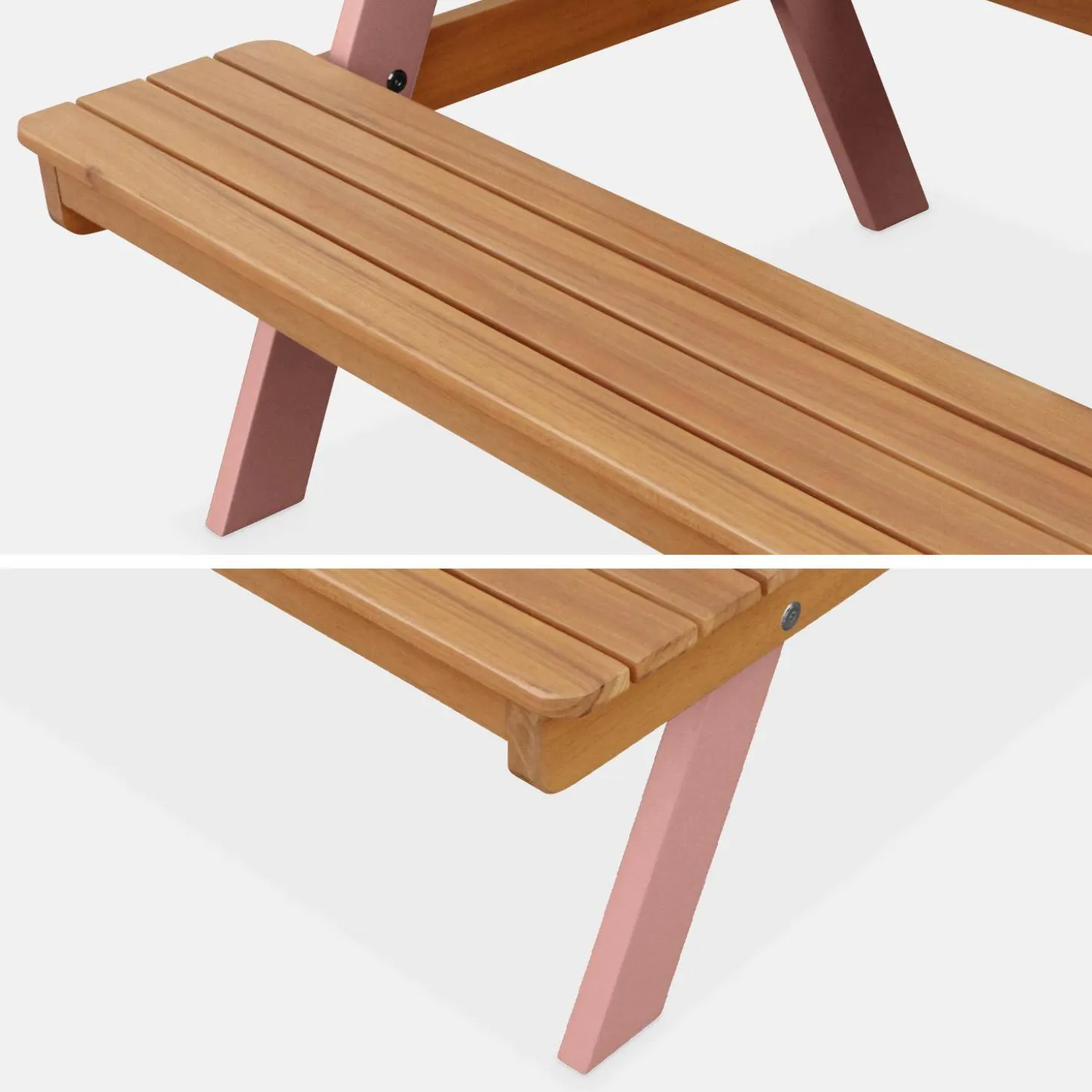 Mesa infantil de picnic de madera de 2 plazas