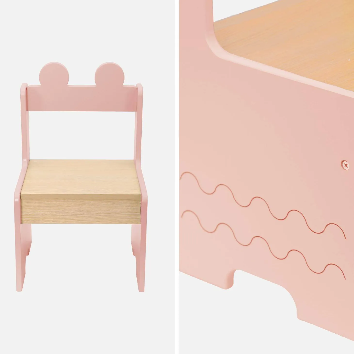 Mesa para niños + 2 sillas, con estantes