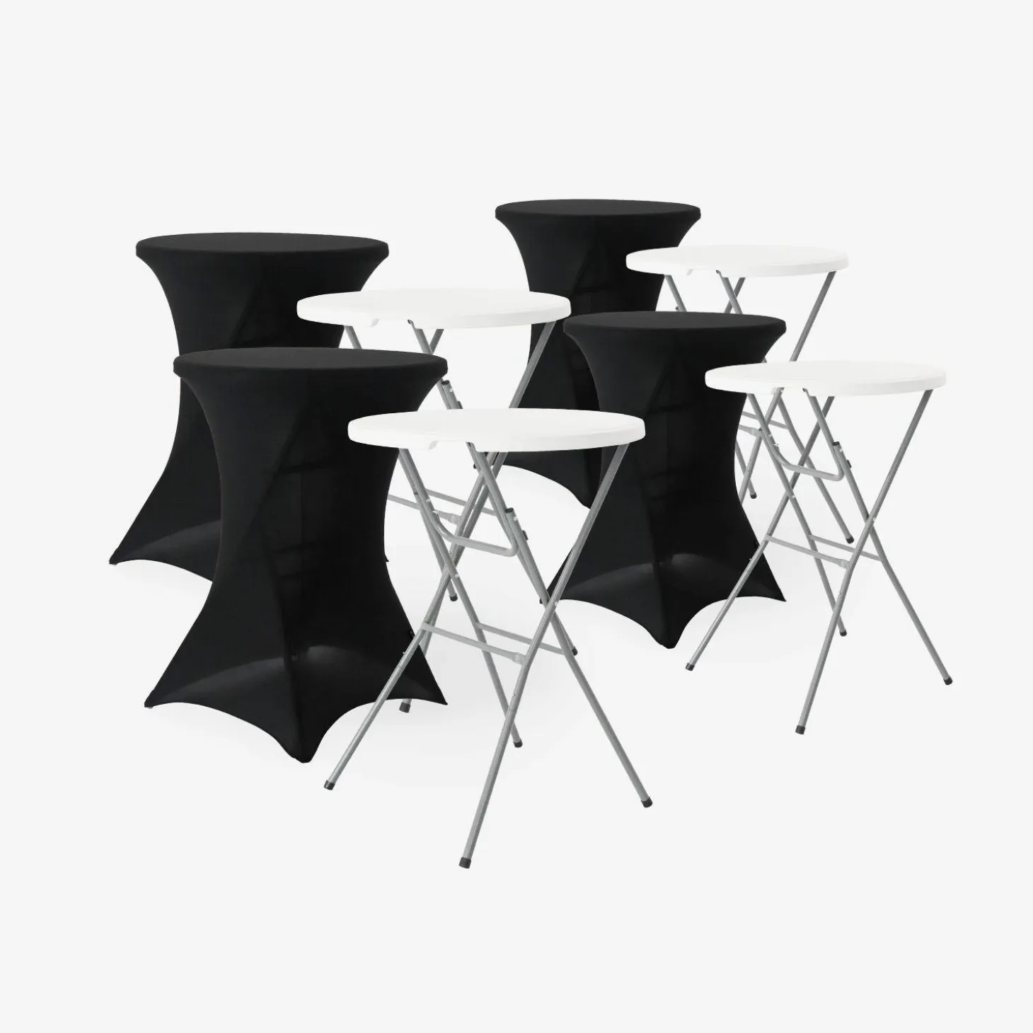 Mesa plegable de acero para eventos con funda protectora (lote de 4)