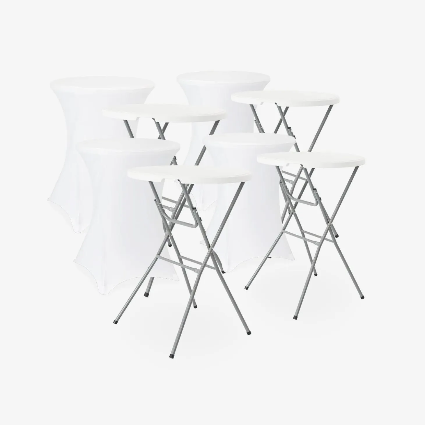 Mesa plegable de acero para eventos con funda protectora (lote de 4)