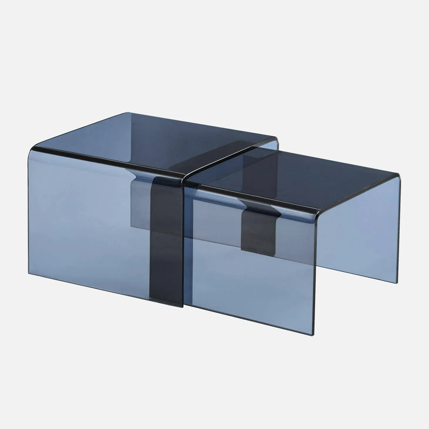 Mesas nido rectangulares y cuadradas de cristal templado