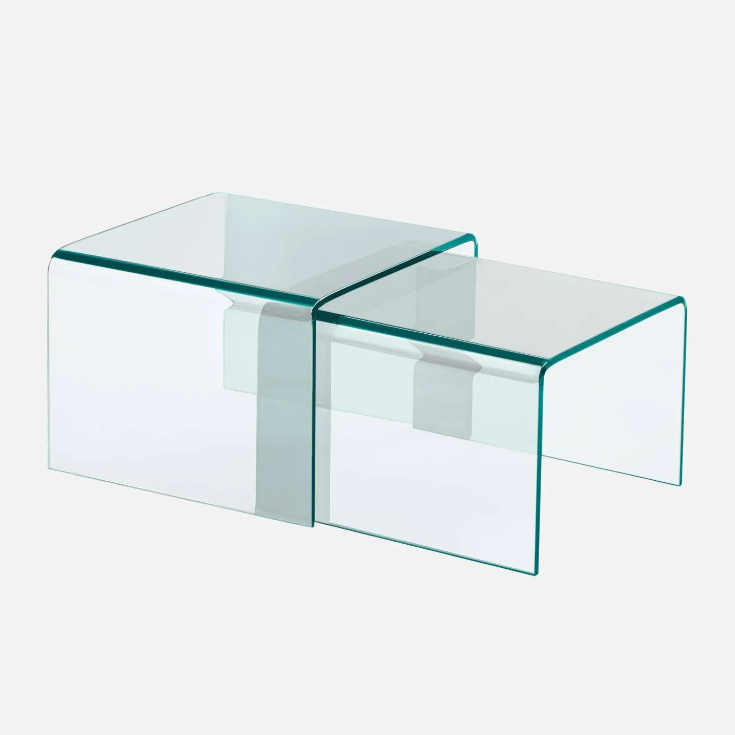 Mesas nido rectangulares y cuadradas de cristal templado