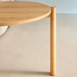 Mesas nido redondas efecto madera, set de 2