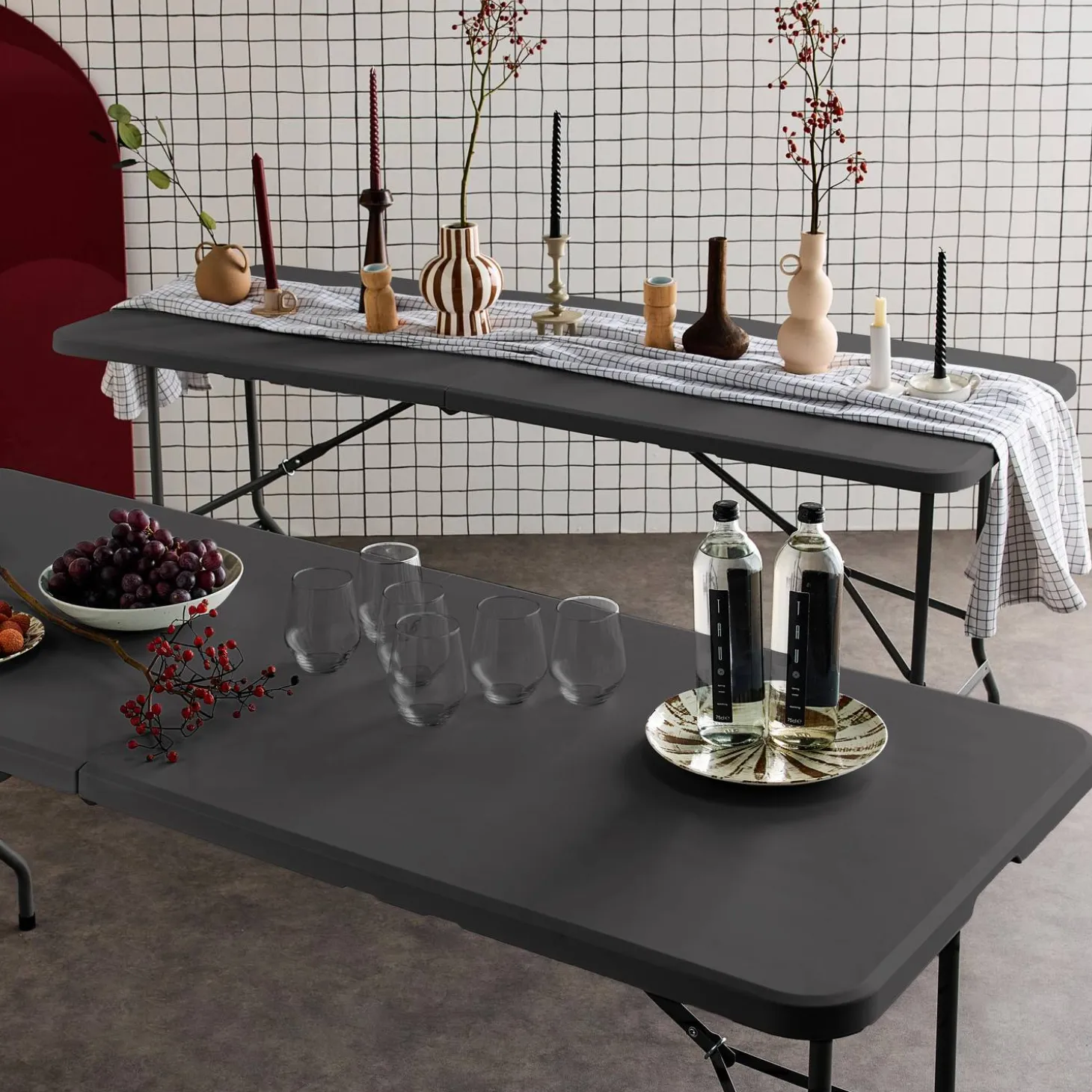 Mesas plegables portátiles para eventos, set de 2