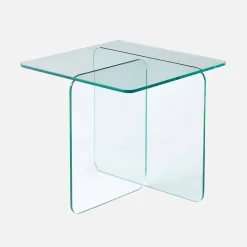 Mesita cuadrada de cristal templado