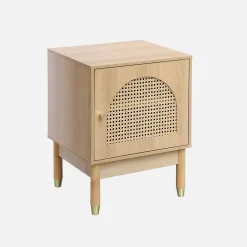 Mesita de madera y caña, 1 puerta