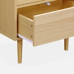 Mesita de noche con efecto madera natural, set de 2