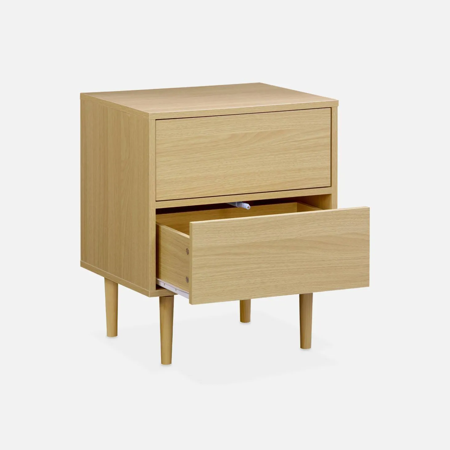 Mesita de noche con efecto madera natural, set de 2
