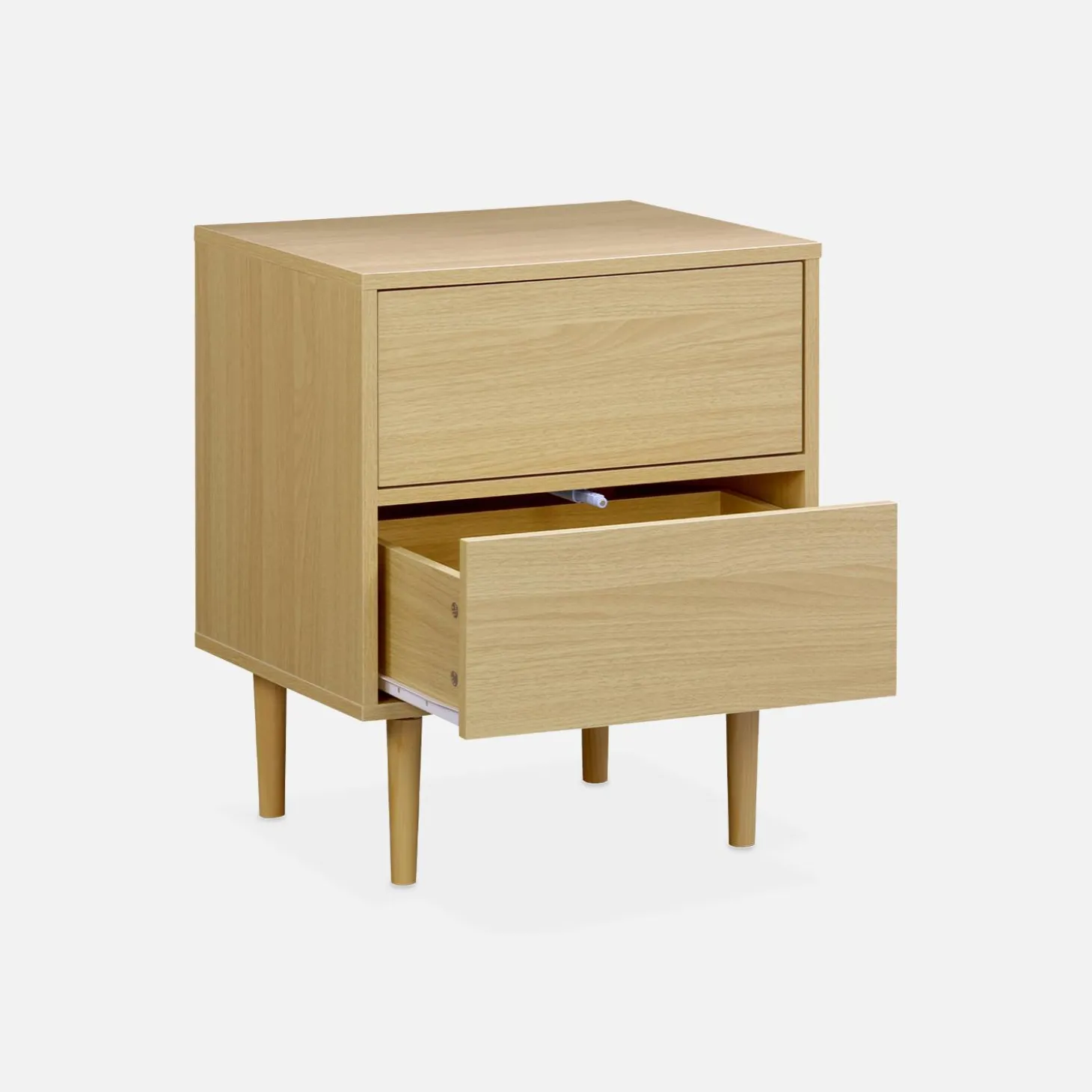 Mesita de noche con efecto madera natural