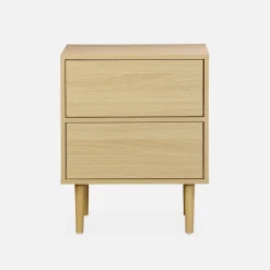 Mesita de noche con efecto madera natural