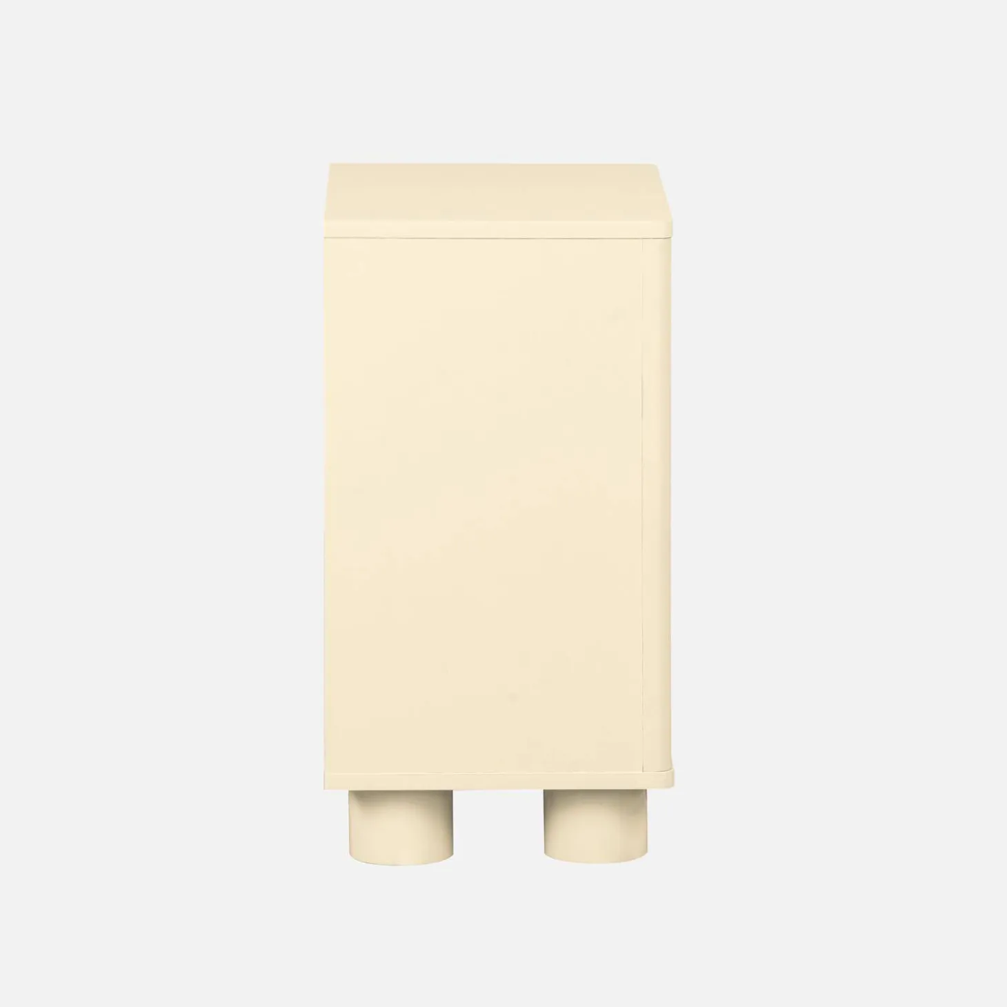 Mesita de noche efecto madera de mango con 1 puerta reversible