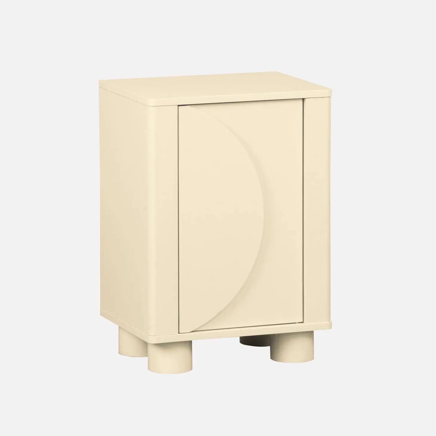Mesita de noche efecto madera de mango con 1 puerta reversible, set de 2