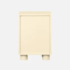 Mesita de noche efecto madera de mango con 1 puerta reversible, set de 2