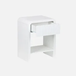 Mesita de noche efecto madera acanalada, set de 2