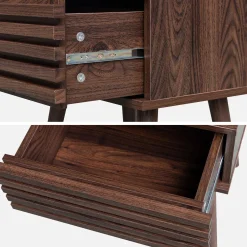 Mesita de noche estilo escandinavo efecto madera, set de 2