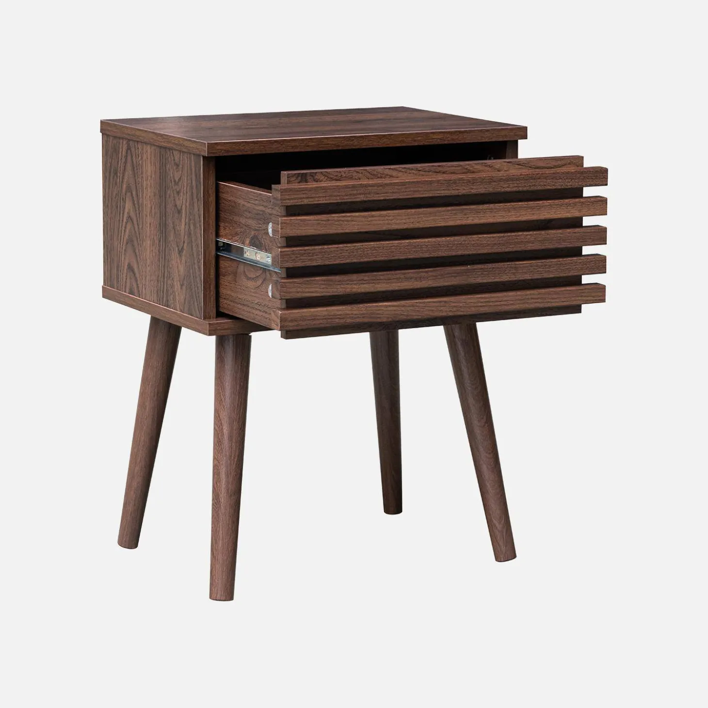 Mesita de noche estilo escandinavo efecto madera, set de 2