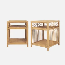 Mesita de noche rotin, set de 2
